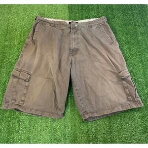 Burnside Mens Cargo Shorts Slate Brown Size 40 Cotton Utility Relaxed Fit Hiking